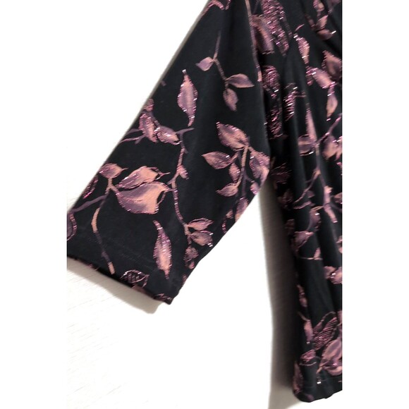 JBS LTD Top Metallic Pink Sparkle Cowl Neck/Back Vintage Size XL Holiday Festive - Picture 10 of 16